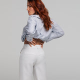 Pantalon blanc taille haute