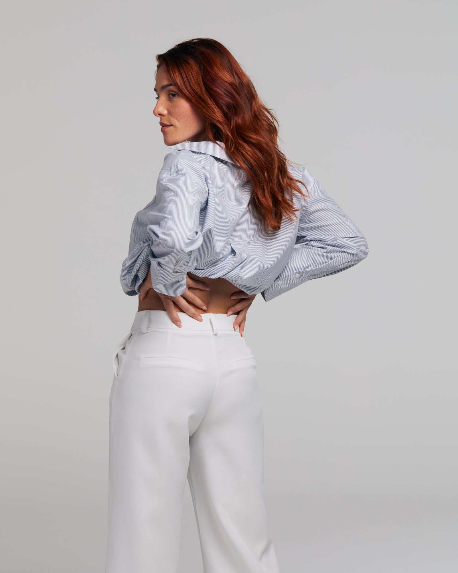 Pantalon blanc taille haute