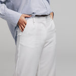 Pantalon blanc large femme