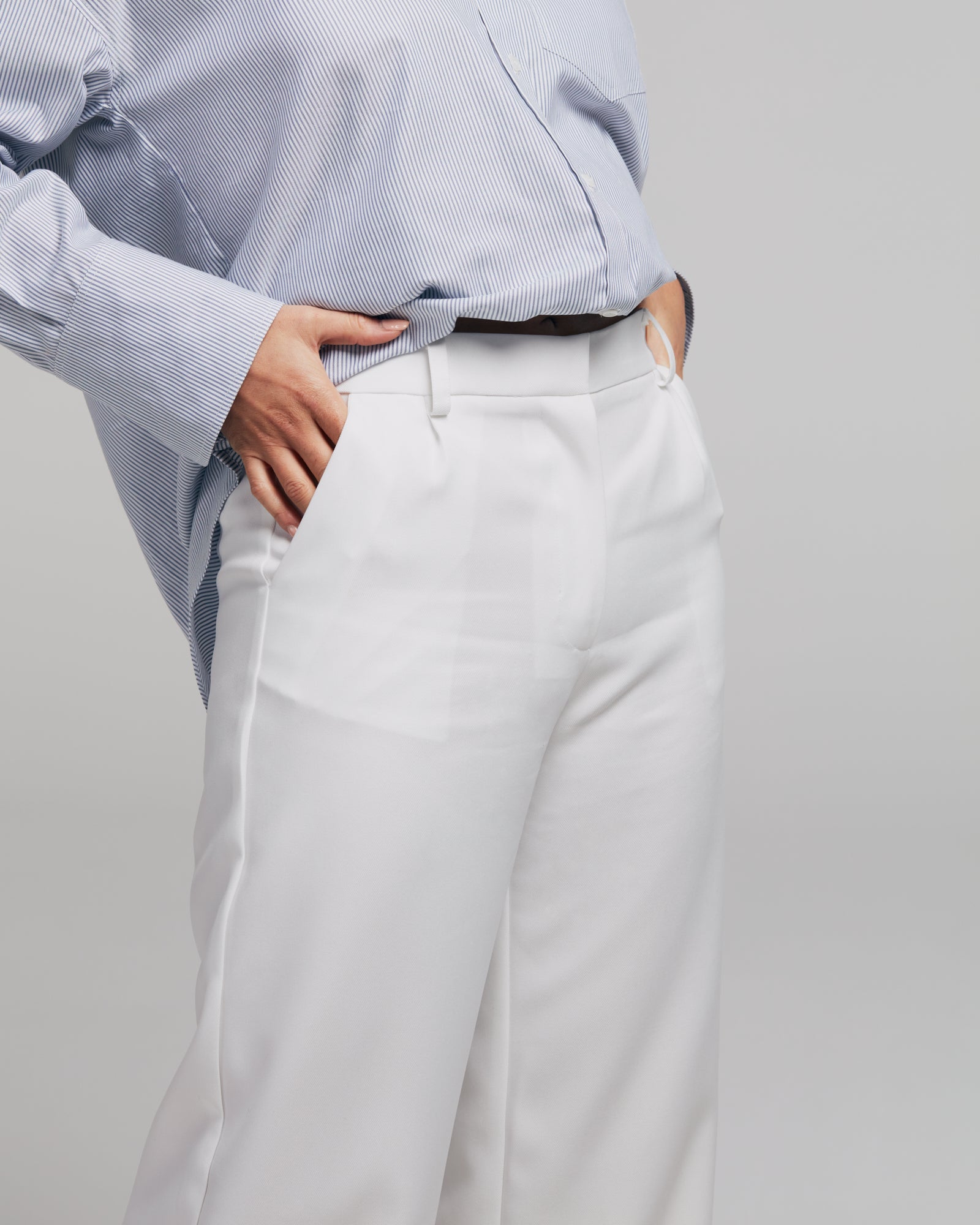 Pantalon blanc large femme