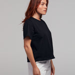 t-shirt noir femme coton