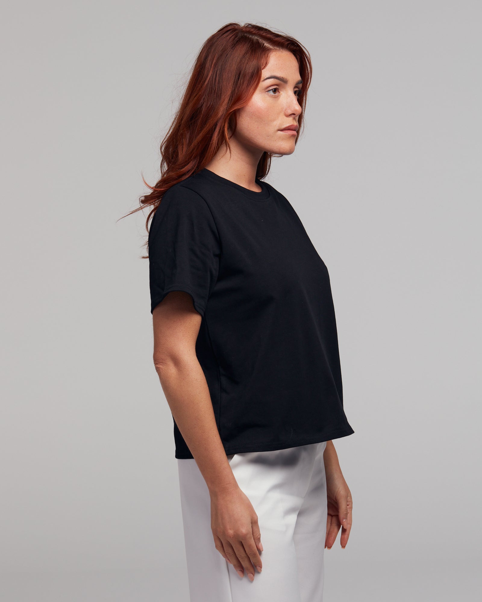 t-shirt noir femme coton